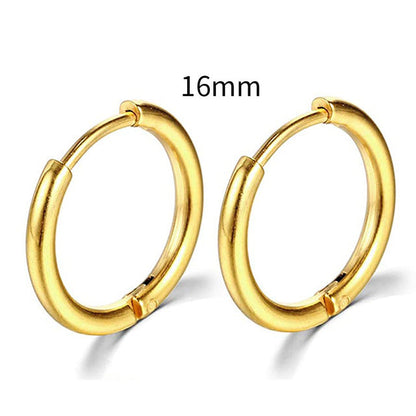 2025 New Simple Stainless Steel Gold Small Earrings Cartilage Ear Piercing Jewelry